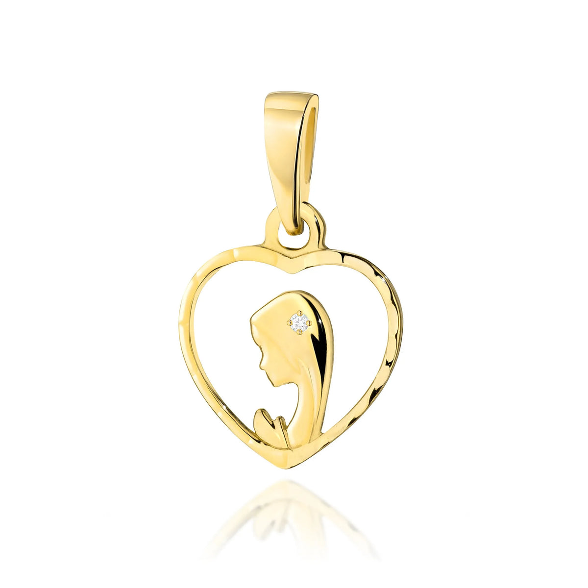 zlatý přívěsek Panna Marie Fatimská s diamanty d0252-diw-01