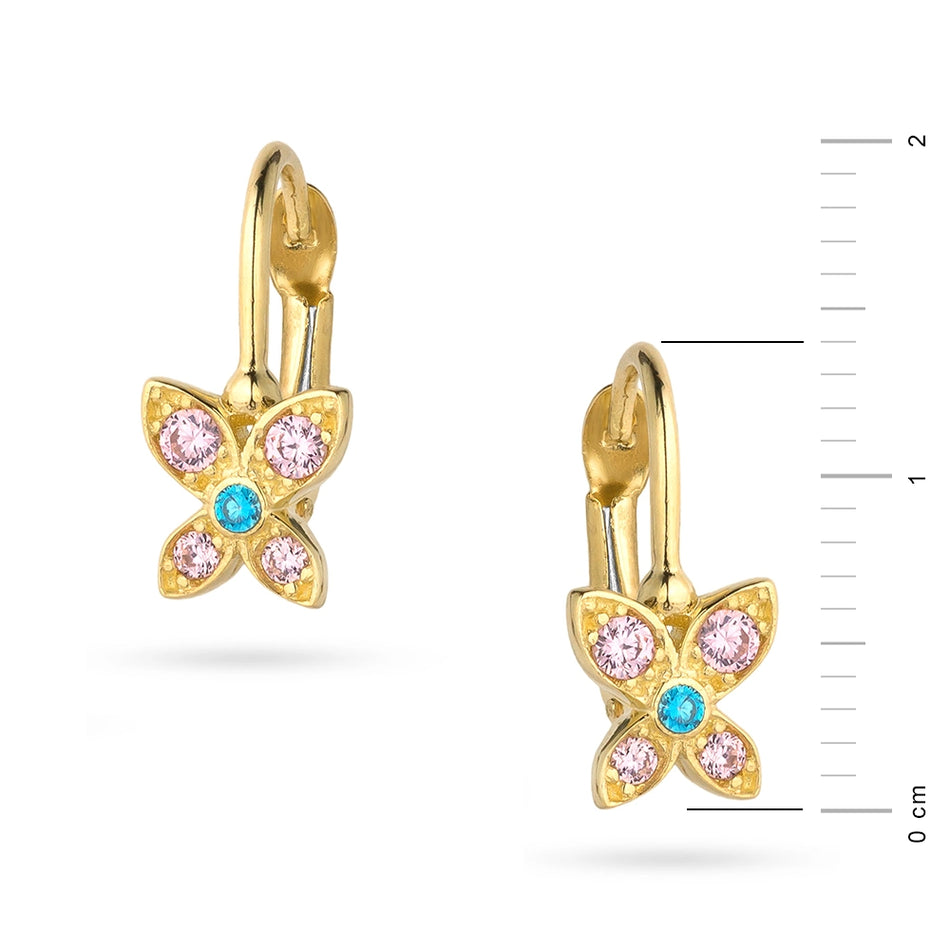 Children’s Gold Heart Earrings with Zirconia