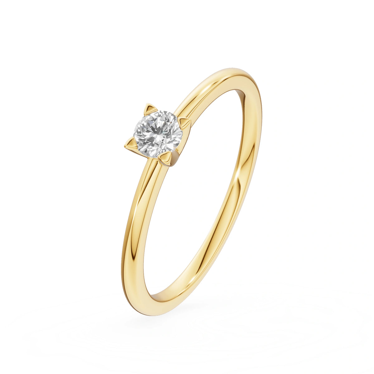 Gremari Seven Grace zásnubní prsten ze žlutého zlata s 0,15 ct lab-grown diamantem – Round/Brilliant