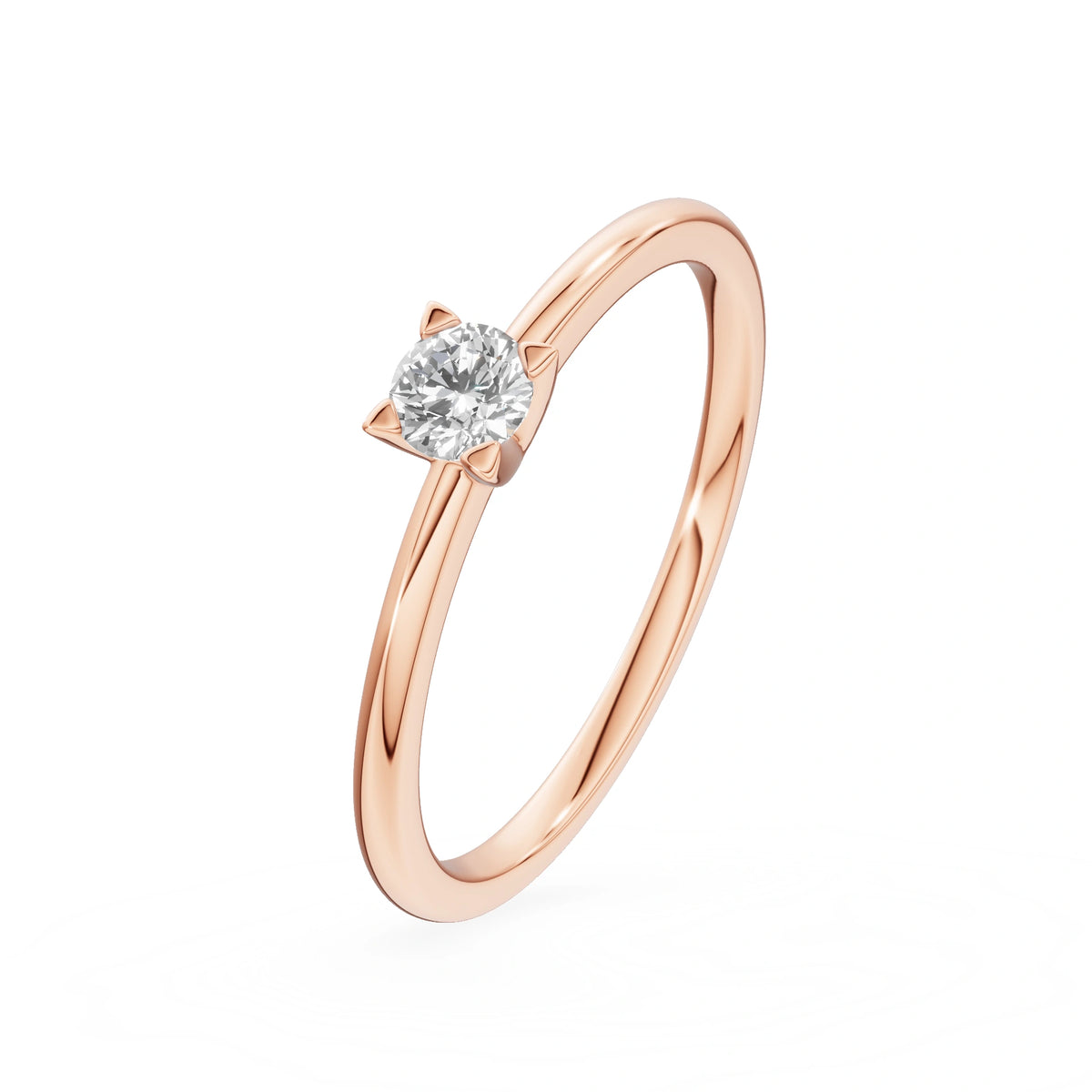 Gremari Seven Grace zásnubní prsten z růžového zlata s 0,15 ct lab-grown diamantem – Round/Brilliant