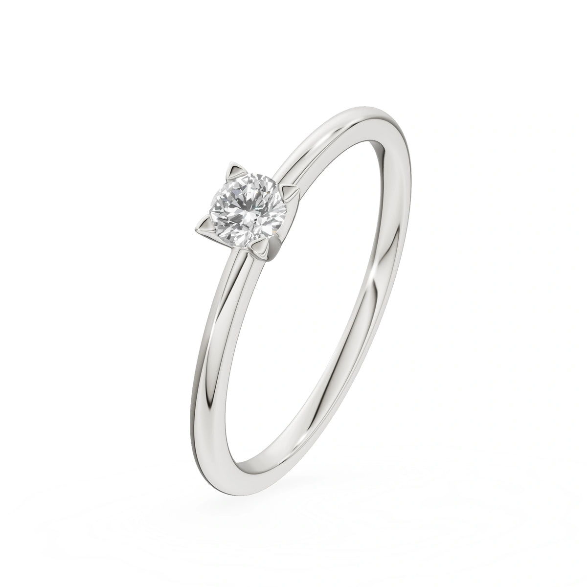Gremari Seven Grace zásnubní prsten z bílého zlata s 0,15 ct přírodním diamantem – Round/Brilliant