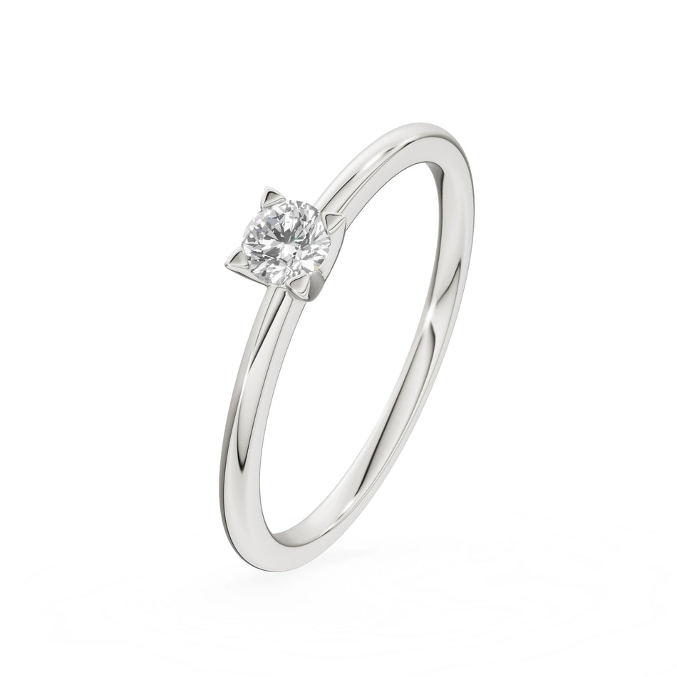 Gremari Seven Grace zásnubní prsten z bílého zlata s 0,15 ct lab-grown diamantem – Round/Brilliant