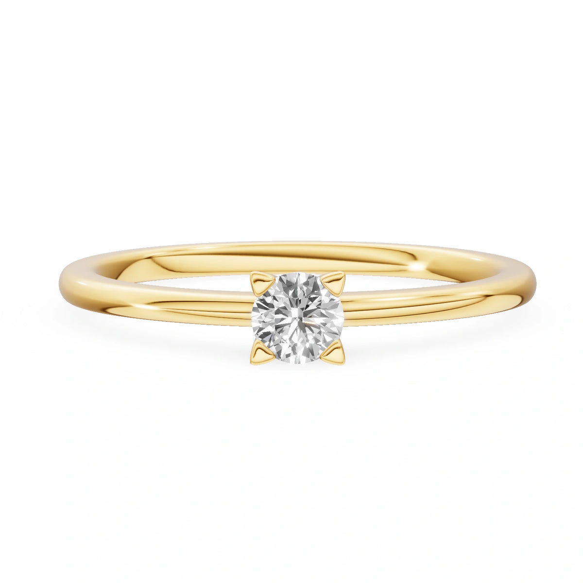 Gremari Seven Grace zásnubní prsten ze žlutého zlata s 0,15 ct lab-grown diamantem – Round/Brilliant
