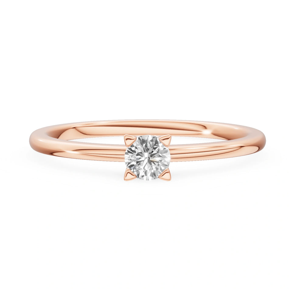 Gremari Seven Grace zásnubní prsten z růžového zlata s 0,15 ct přírodním diamantem – Round/Brilliant