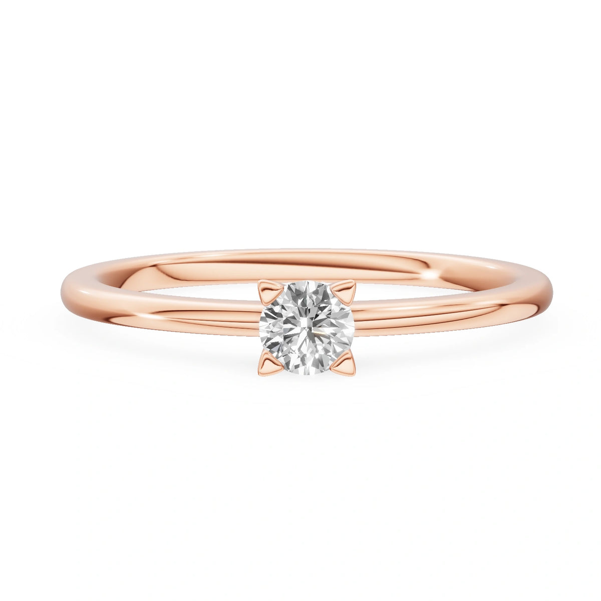 Gremari Seven Grace zásnubní prsten z růžového zlata s 0,15 ct lab-grown diamantem – Round/Brilliant