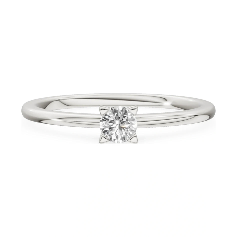 GREMARI Seven Grace 14K white gold engagement ring with 0.15 ct round-cut lab-grown diamond