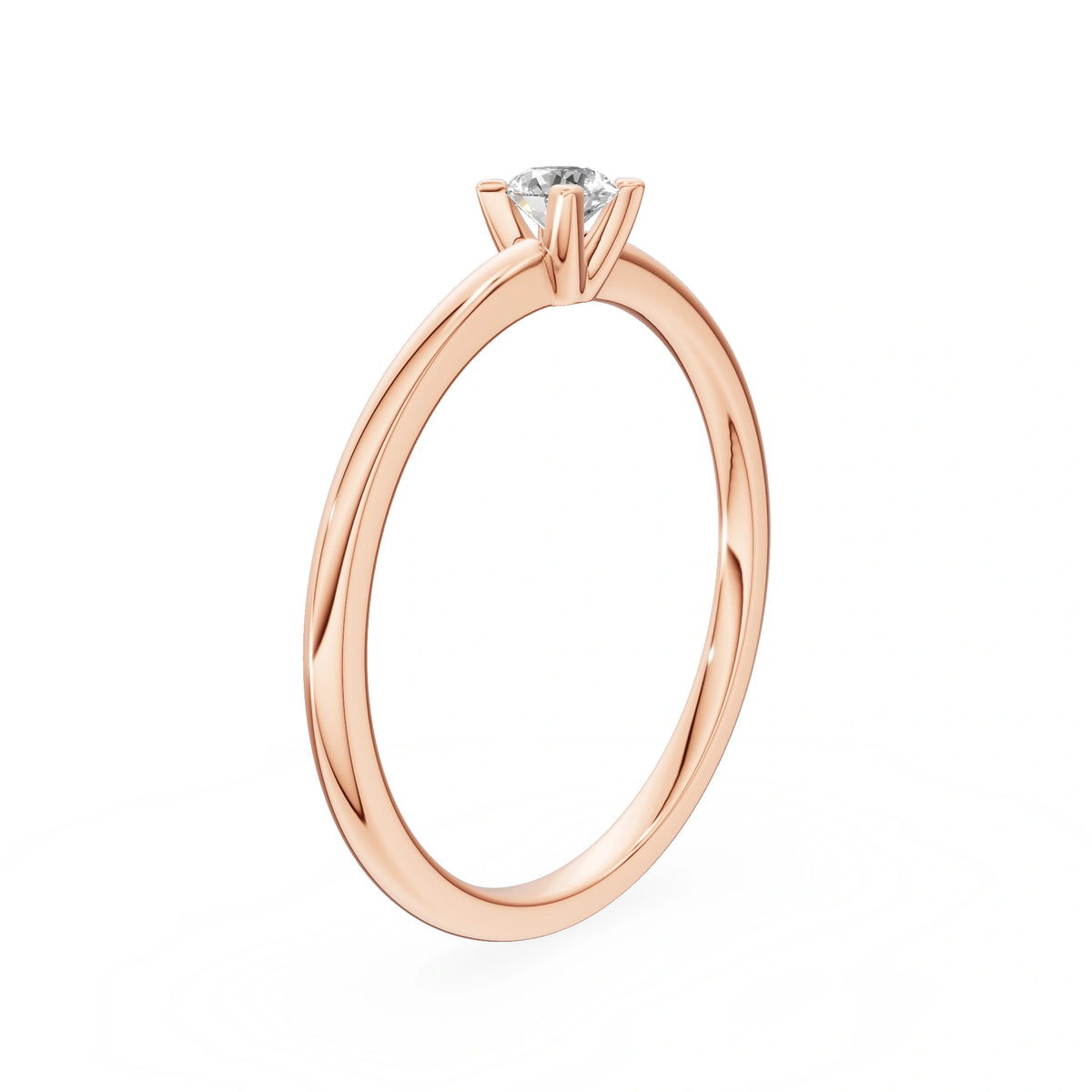Gremari Seven Grace zásnubní prsten z růžového zlata s 0,15 ct lab-grown diamantem – Round/Brilliant