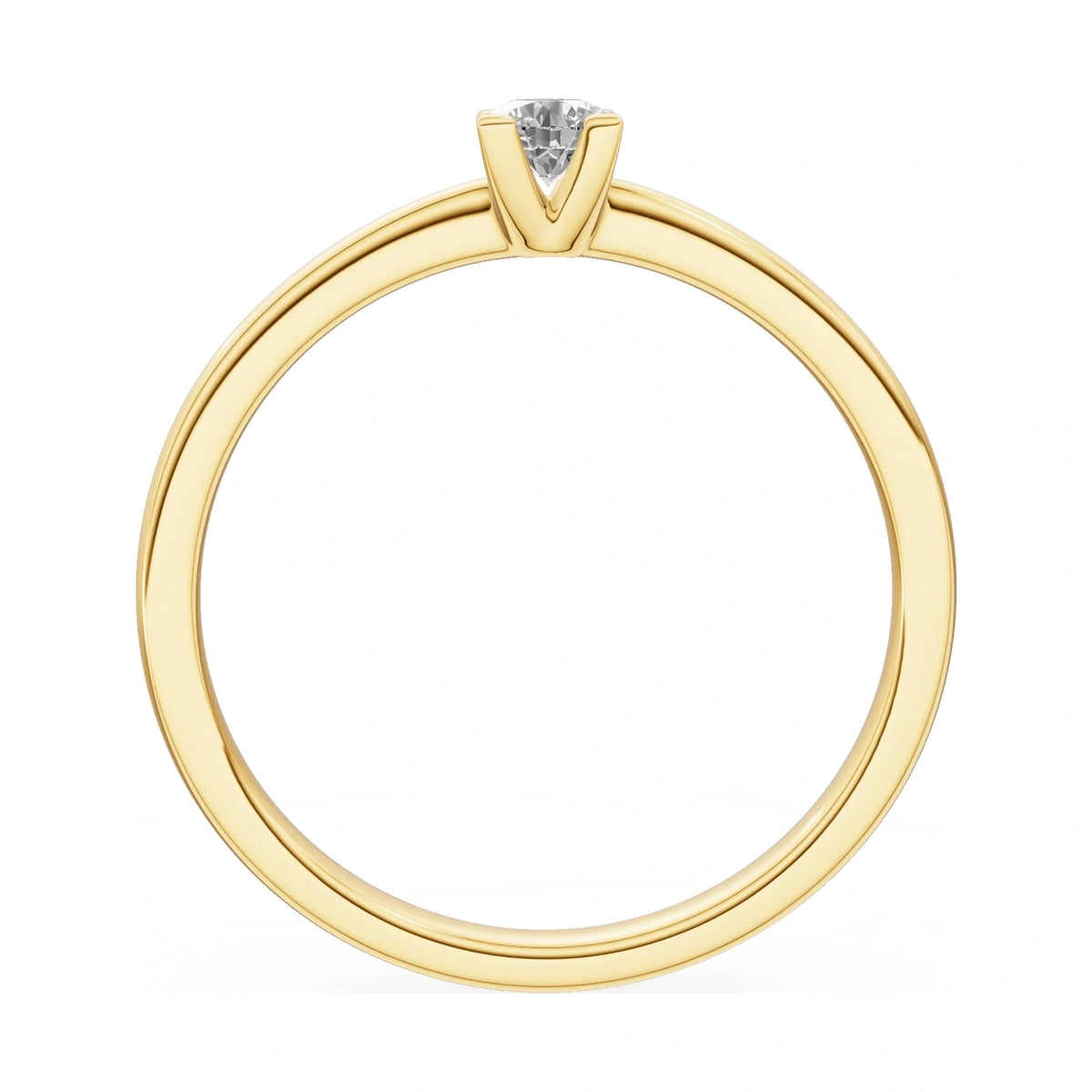 GREMARI Seven Grace round-cut lab-grown diamond engagement ring in 14K yellow gold, 0.15 ct