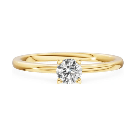 GREMARI Seven Grace 14K yellow gold engagement ring with 0.30 ct round-cut lab-grown diamond