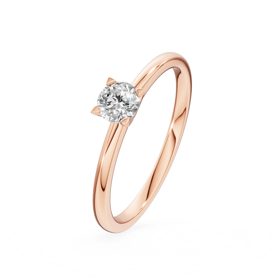 Gremari Seven Grace zásnubní prsten z růžového zlata s 0,30 ct lab-grown diamantem – Round/Brilliant