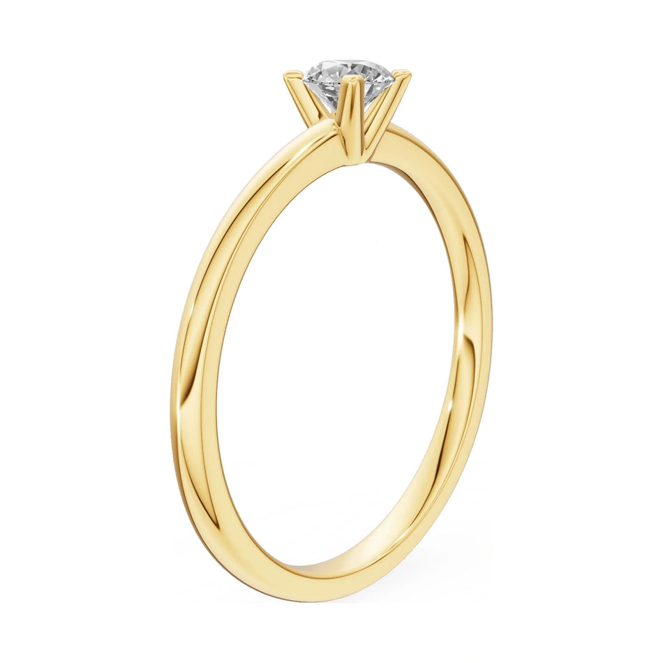 14K yellow gold GREMARI Seven Grace ring with 0.30 ct round-cut lab-grown diamond