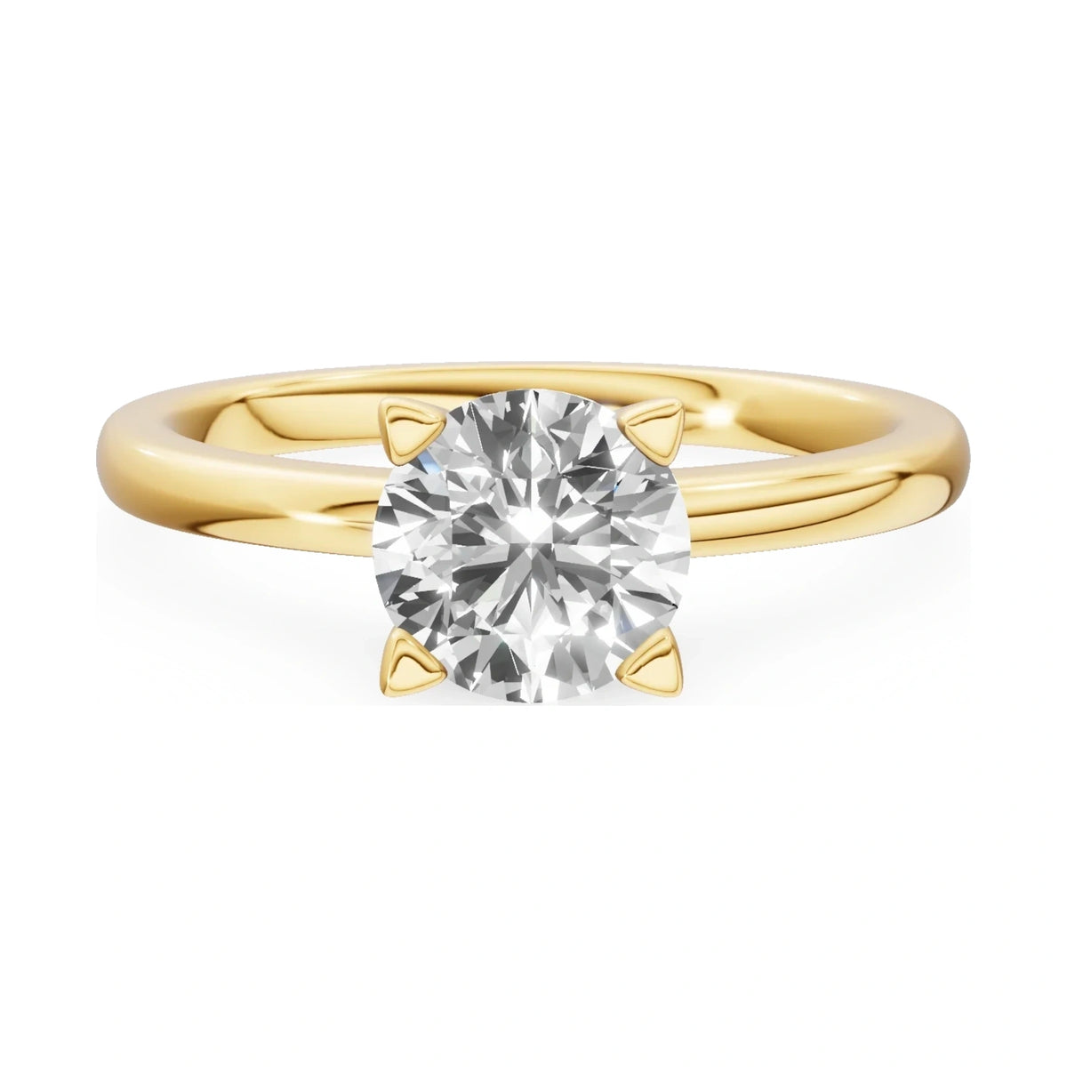 GREMARI Seven Grace 14K yellow gold engagement ring with 1.00 ct round-cut lab-grown diamond