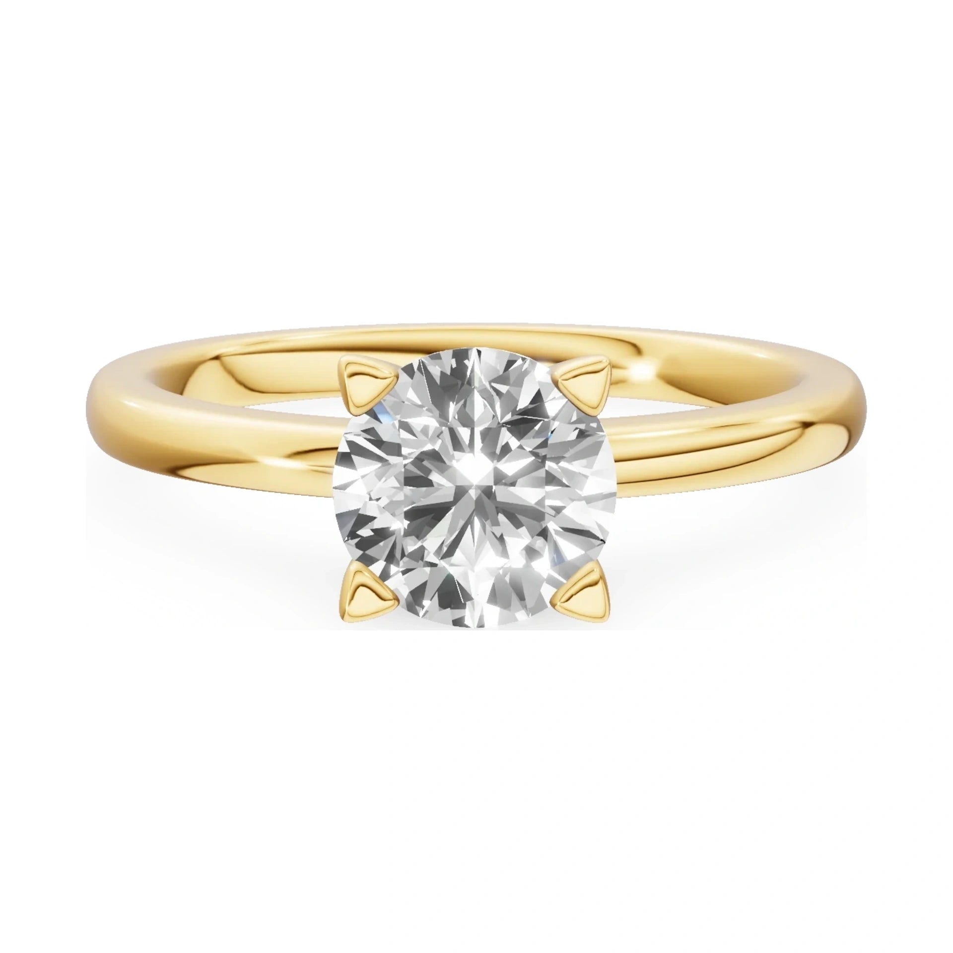 GREMARI Seven Grace 14K yellow gold engagement ring with 1.00 ct round-cut lab-grown diamond
