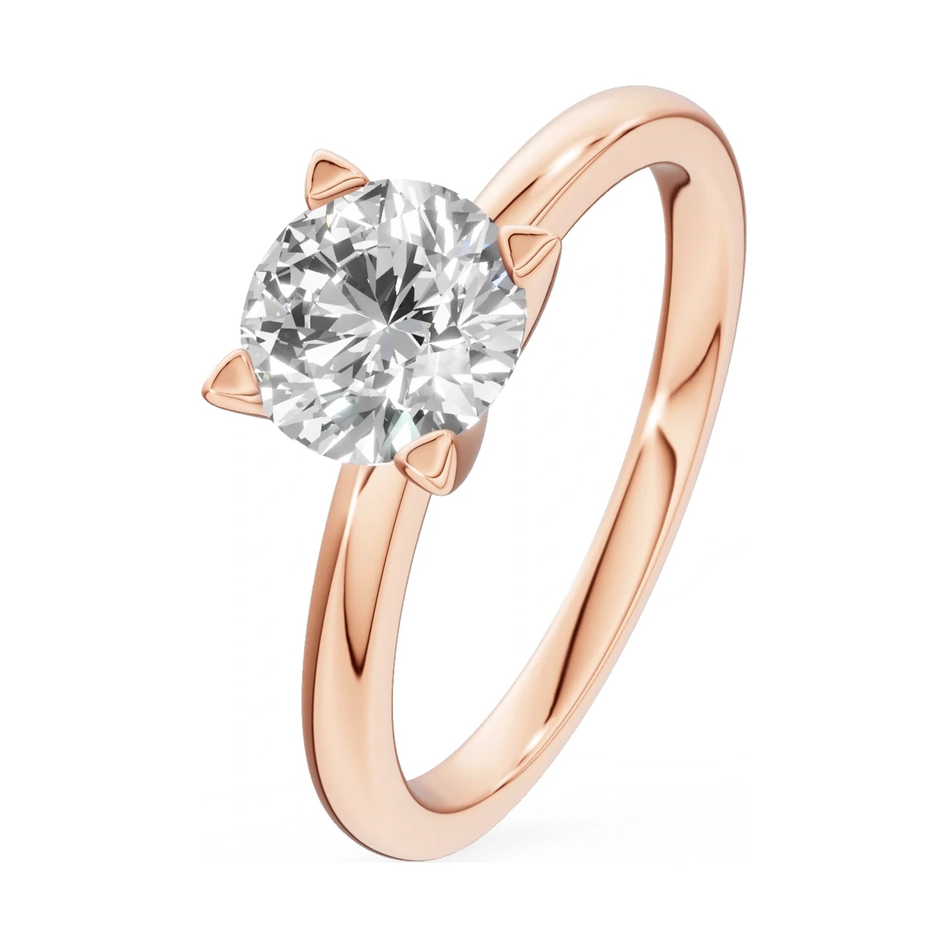 1.00 ct round-cut lab-grown diamond GREMARI Seven Grace engagement ring in 14K rose gold