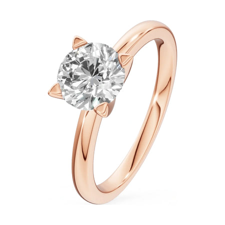 1.00 ct round-cut lab-grown diamond GREMARI Seven Grace engagement ring in 14K rose gold