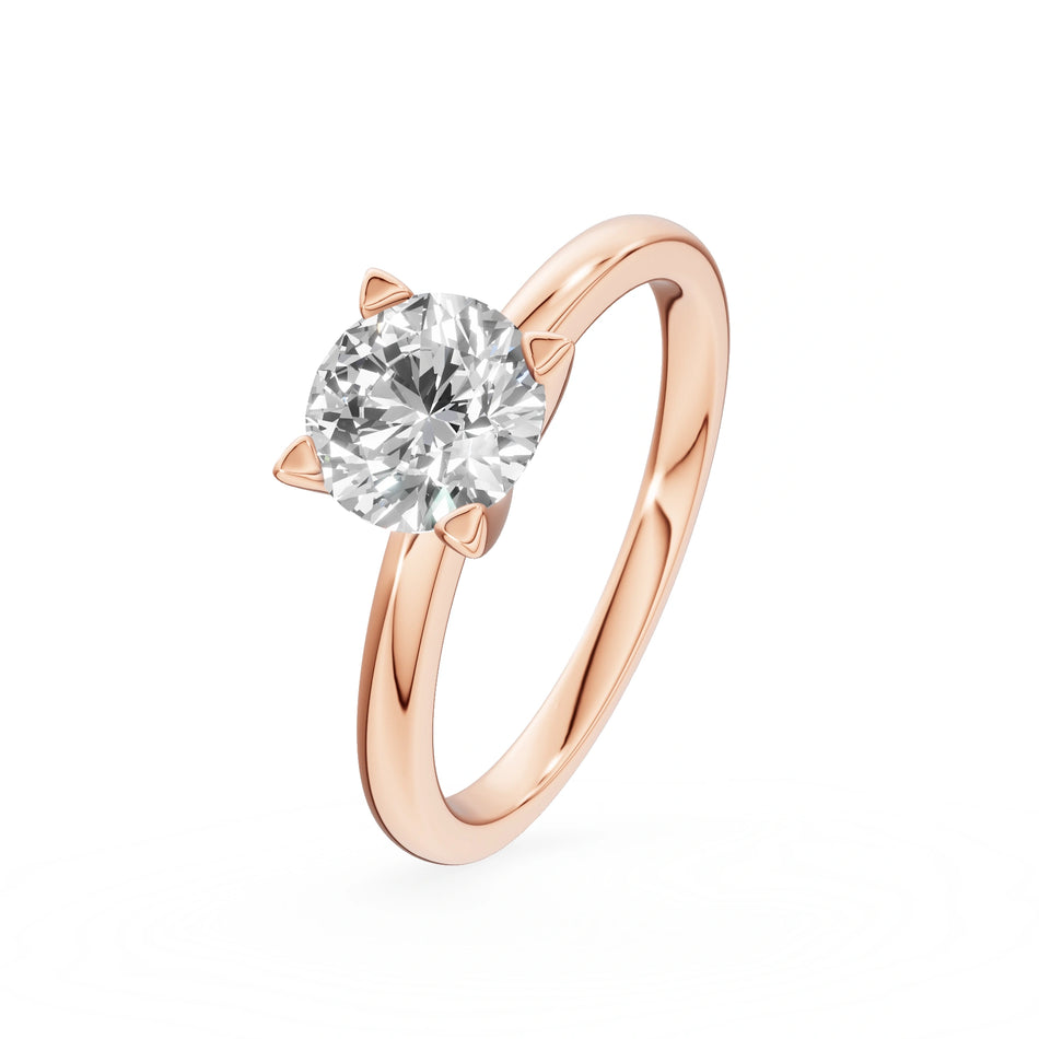 Gremari Seven Grace zásnubní prsten z růžového zlata s 1,00 ct lab-grown diamantem – Round/Brilliant