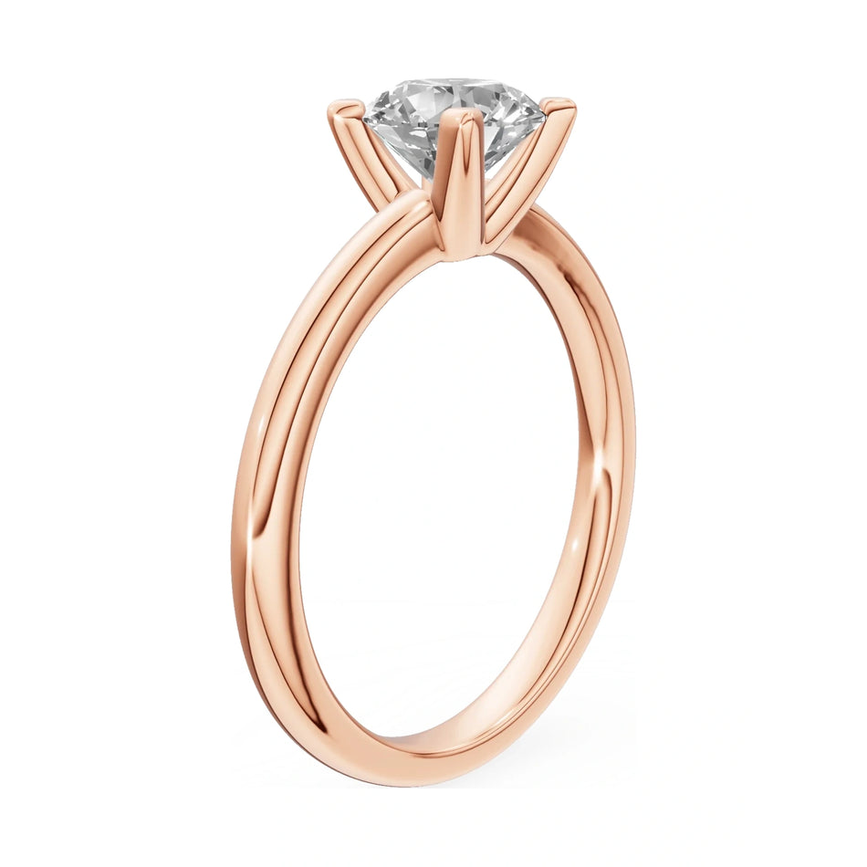 14K rose gold GREMARI Seven Grace ring with 1.00 ct round-cut lab-grown diamond