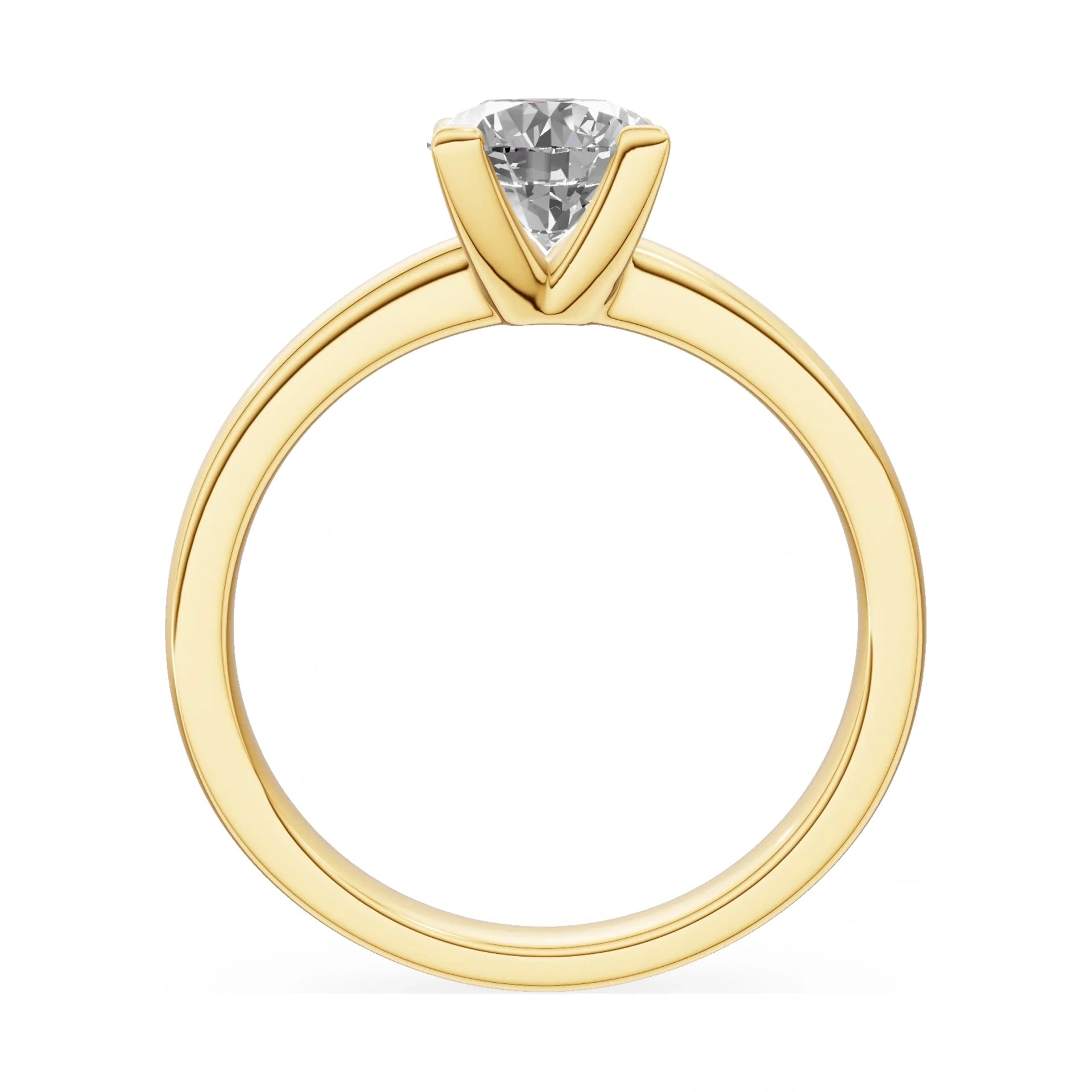 GREMARI Seven Grace round-cut lab-grown diamond engagement ring in 14K yellow gold, 1.00 ct