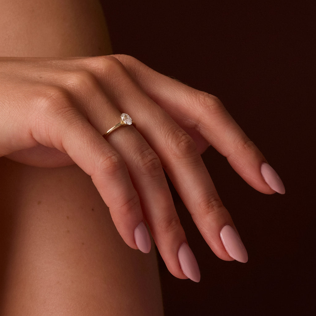 Gremari Seven Grace zásnubní prsten z bílého zlata s 1,00 ct přírodním diamantem – Oval