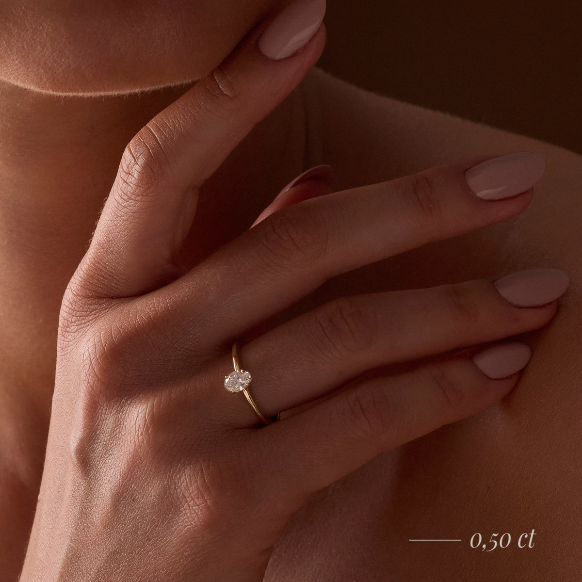 Gremari Seven Grace zásnubní prsten z bílého zlata s 1,00 ct přírodním diamantem – Oval