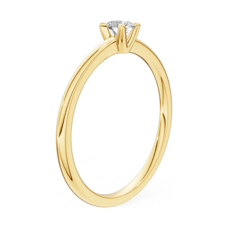 14K yellow gold GREMARI Seven Grace ring with 0.15 ct oval-cut lab-grown diamond