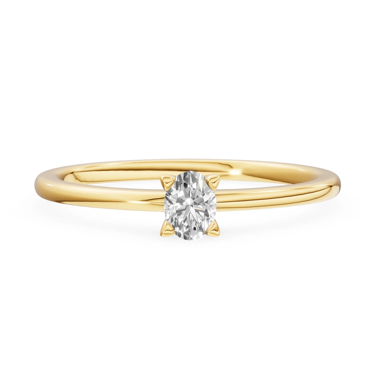 Gremari Seven Grace zásnubní prsten ze žlutého zlata s 0,15 ct lab-grown diamantem – Oval