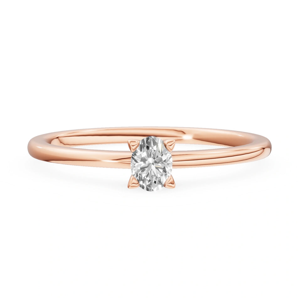 Gremari Seven Grace zásnubní prsten z růžového zlata s 0,15 ct lab-grown diamantem – Oval