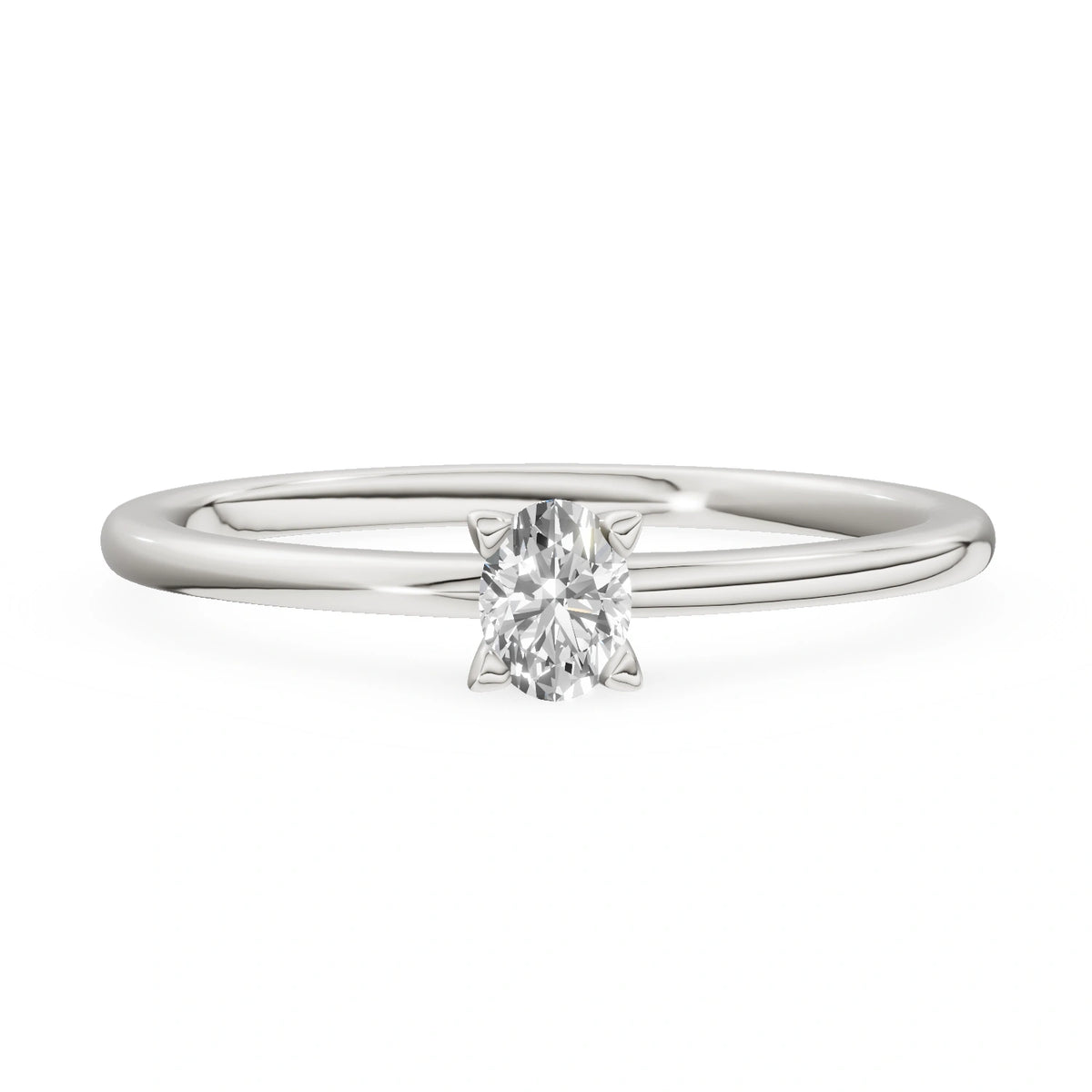 Gremari Seven Grace zásnubní prsten z bílého zlata s 0,15 ct lab-grown diamantem – Oval