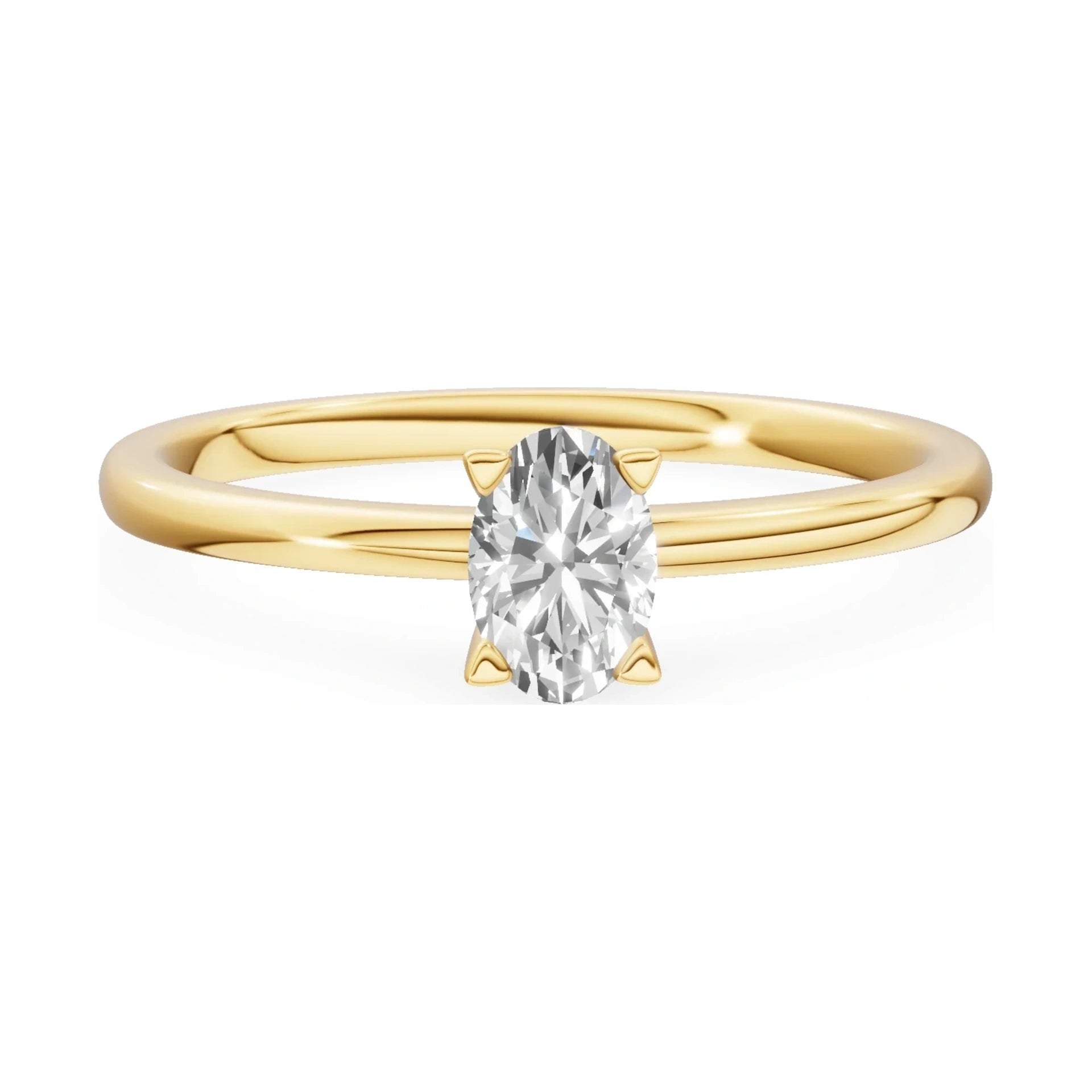 GREMARI Seven Grace 14K yellow gold engagement ring with 0.50 ct oval-cut lab-grown diamond
