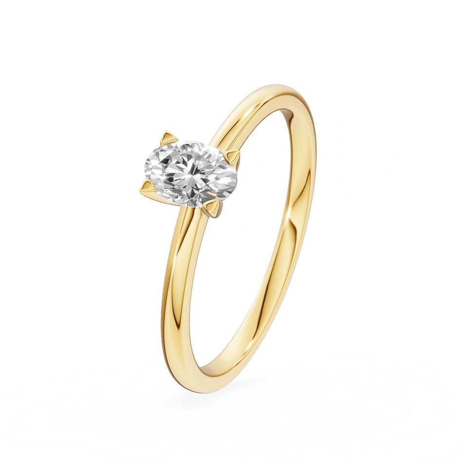 Gremari Seven Grace zásnubní prsten ze žlutého zlata s 0,50 ct lab-grown diamantem – Oval
