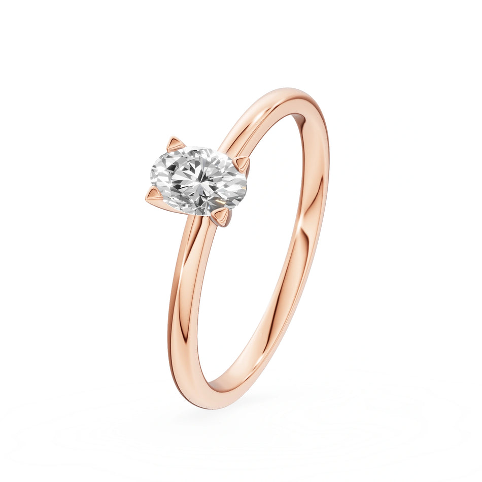 Gremari Seven Grace zásnubní prsten z růžového zlata s 0,50 ct lab-grown diamantem – Oval