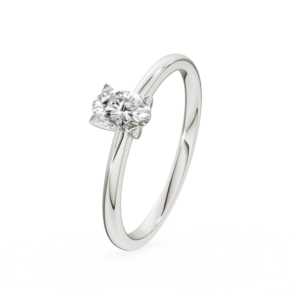 Gremari Seven Grace zásnubní prsten z bílého zlata s 0,50 ct lab-grown diamantem – Oval