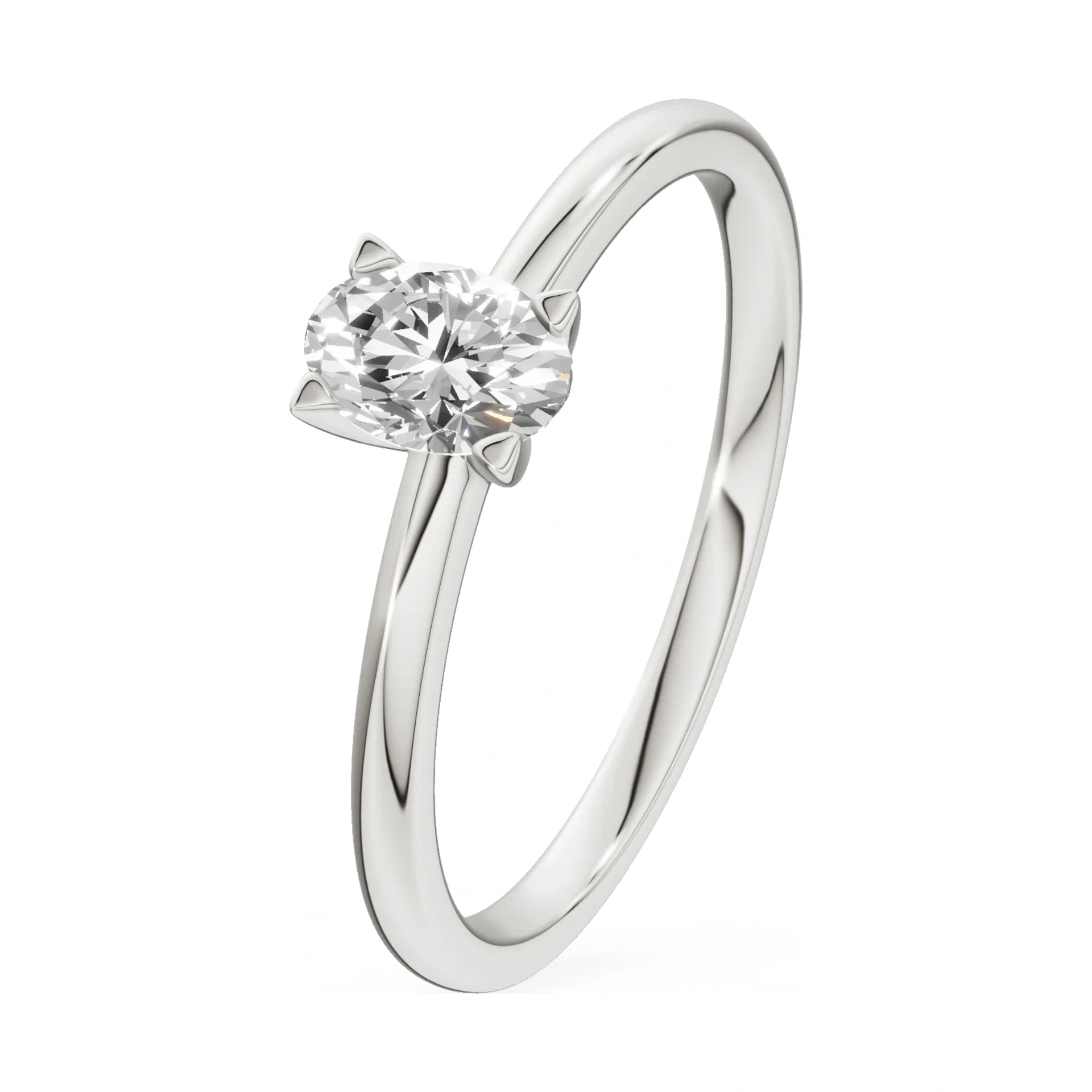 GREMARI Seven Grace oval-cut lab-grown diamond engagement ring in 14K white gold, 0.50 ct