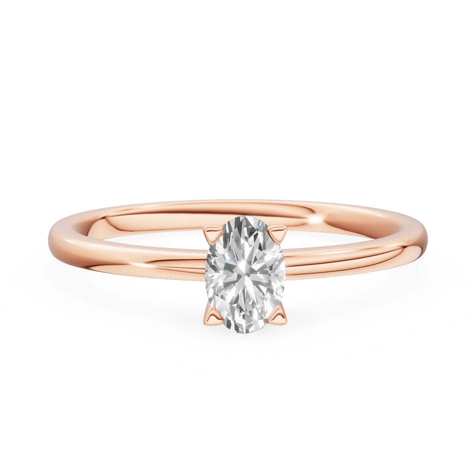 Gremari Seven Grace zásnubní prsten z růžového zlata s 0,50 ct lab-grown diamantem – Oval