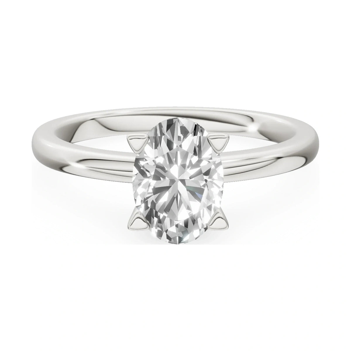 GREMARI Seven Grace 14K white gold engagement ring with 1.00 ct oval-cut lab-grown diamond