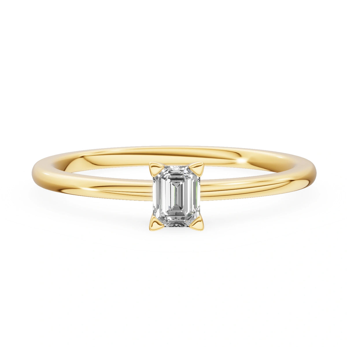 Gremari Seven Grace zásnubní prsten ze žlutého zlata s 0,15 ct přírodním diamantem – Emerald