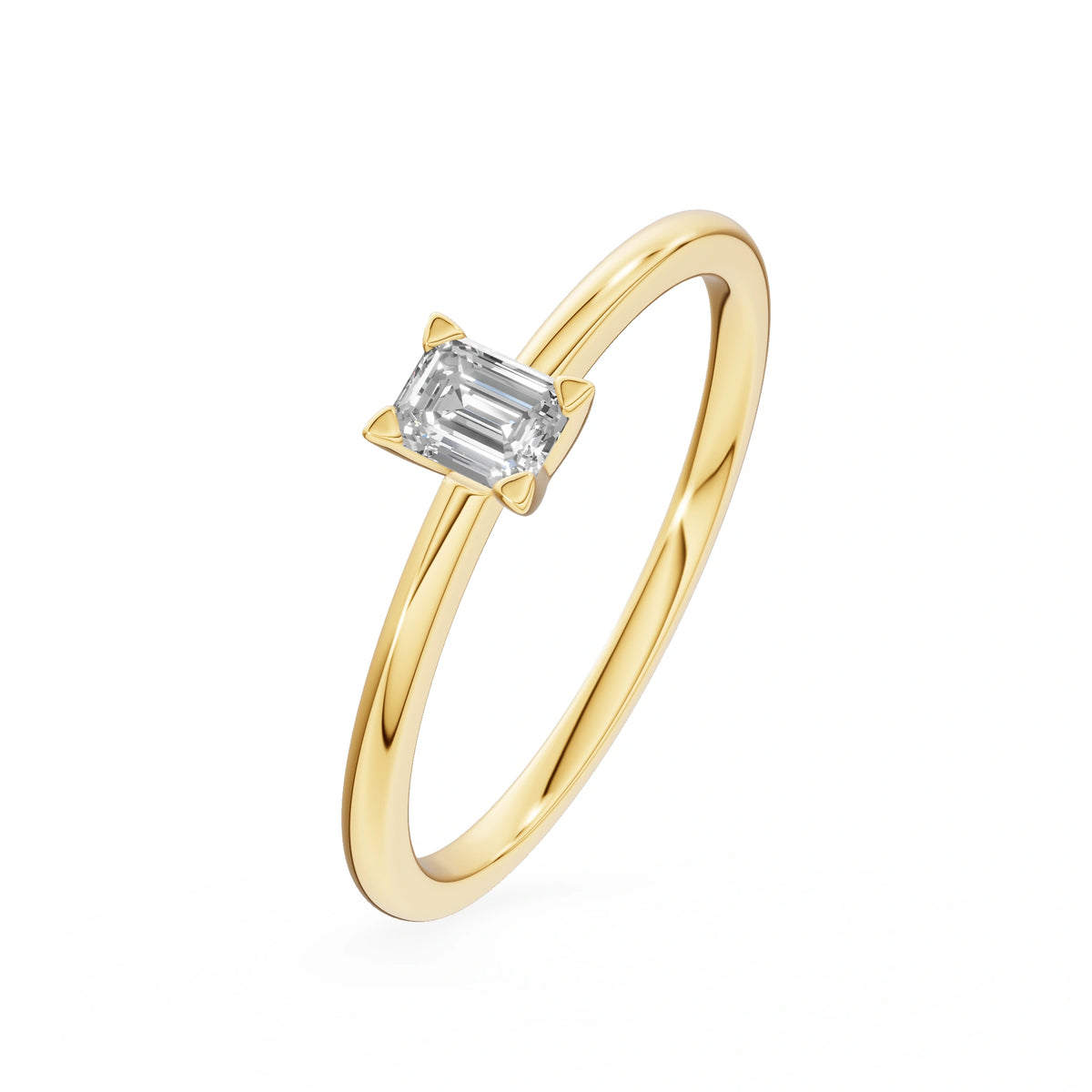 Gremari Seven Grace zásnubní prsten ze žlutého zlata s 0,15 ct lab-grown diamantem – Emerald