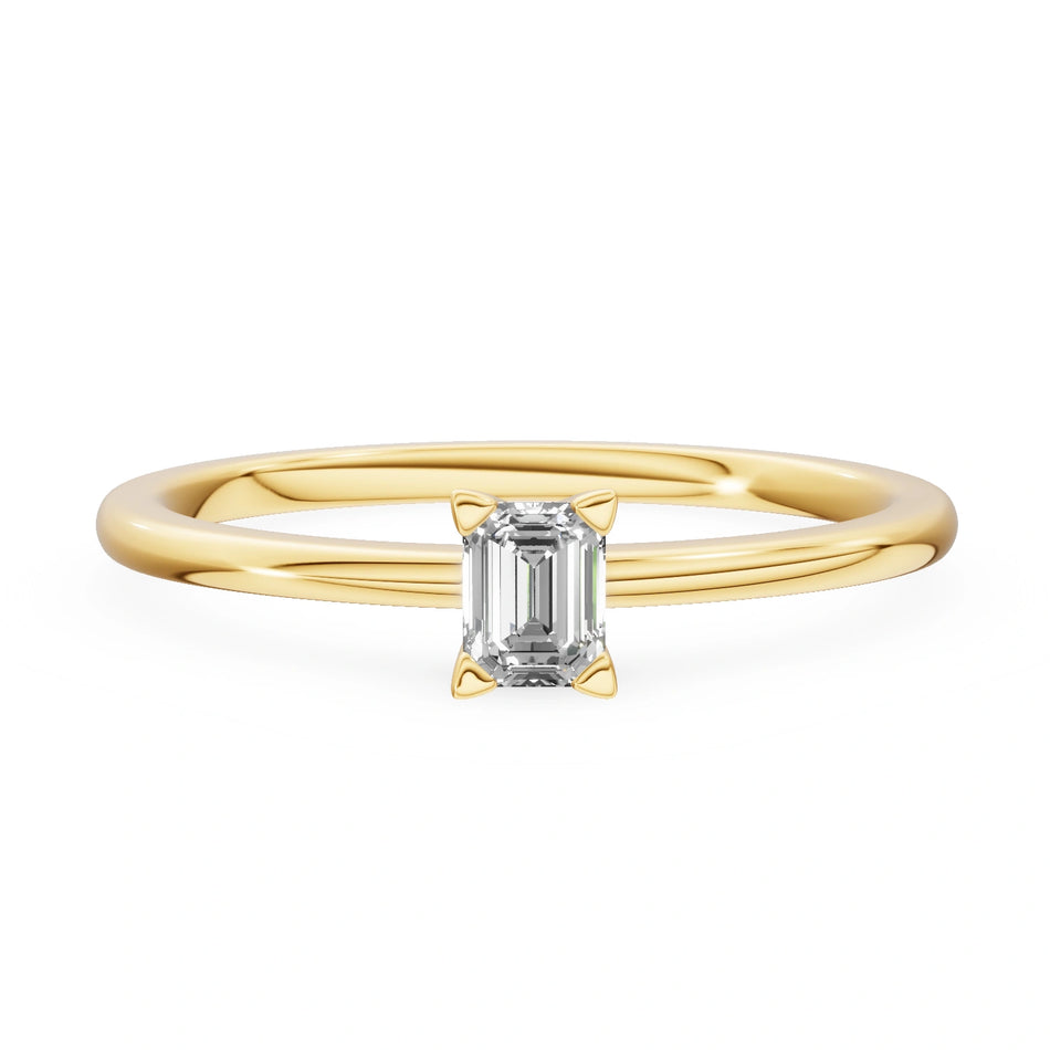 Gremari Seven Grace zásnubní prsten ze žlutého zlata s 0,15 ct lab-grown diamantem – Emerald
