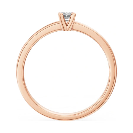 GREMARI Seven Grace emerald-cut lab-grown diamond engagement ring in 14K rose gold, 0.15 ct