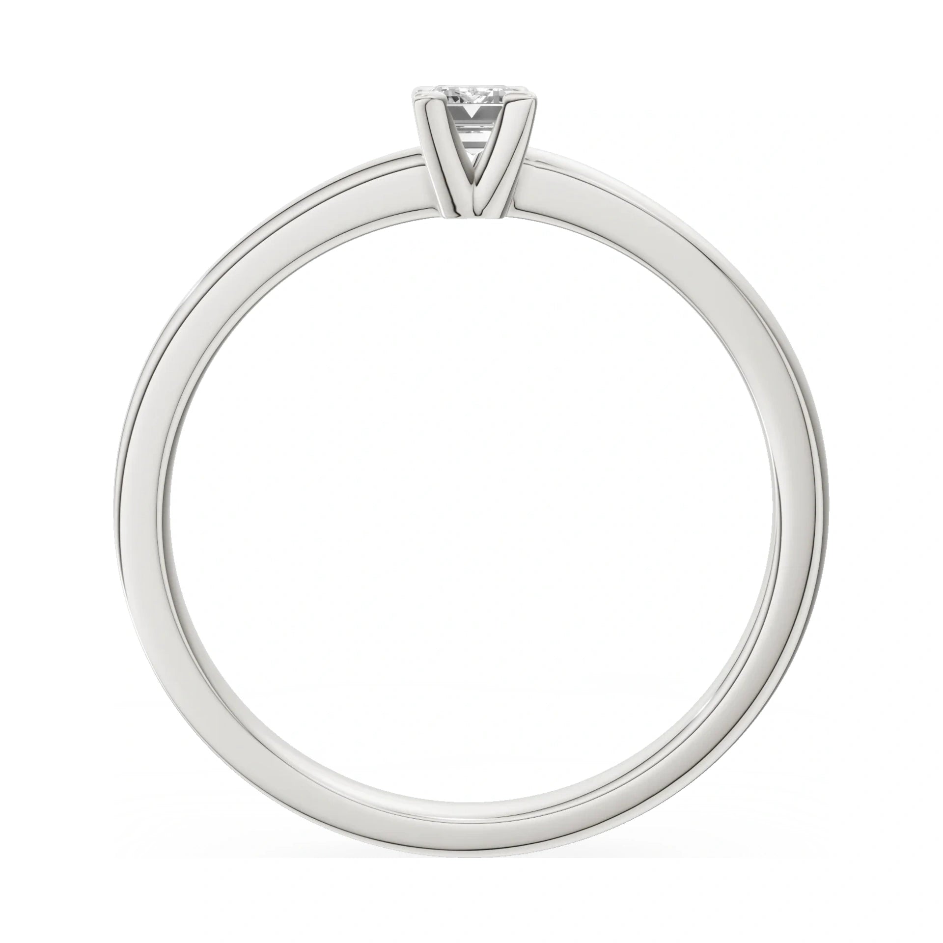 GREMARI Seven Grace emerald-cut lab-grown diamond engagement ring in 14K white gold, 0.15 ct