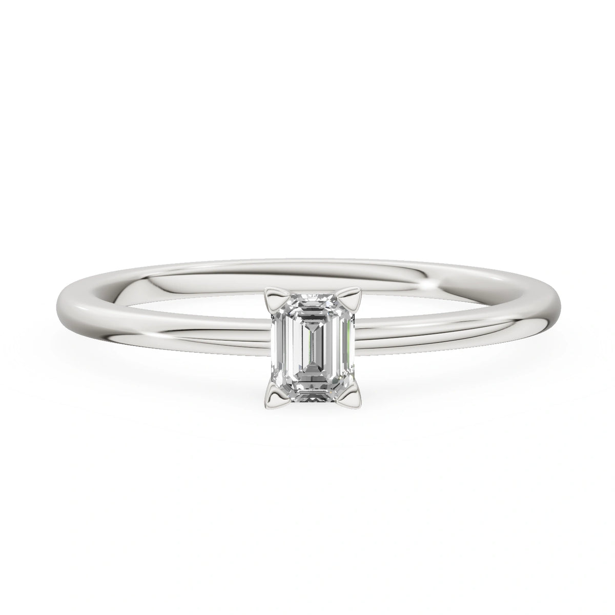 Gremari Seven Grace zásnubní prsten z bílého zlata s 0,15 ct lab-grown diamantem – Emerald