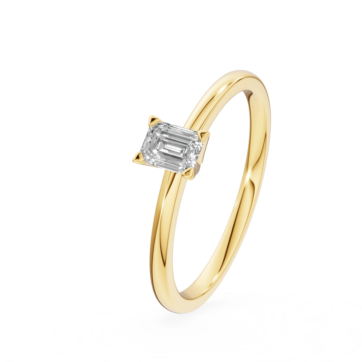 Gremari Seven Grace zásnubní prsten ze žlutého zlata s 0,24 ct přírodním diamantem – Emerald