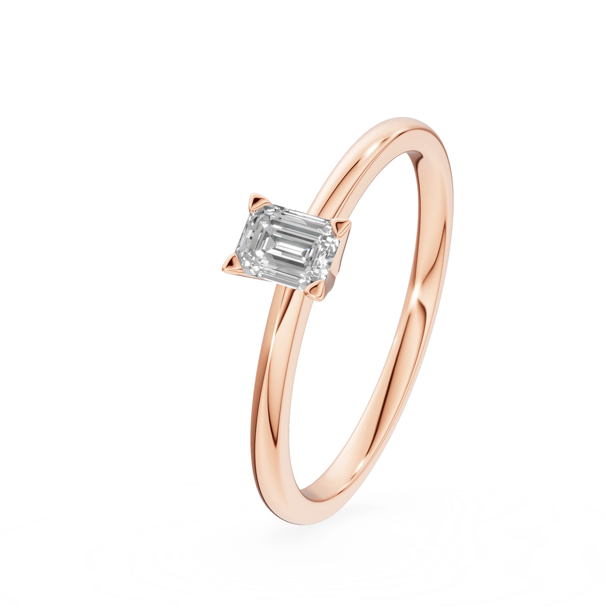 Gremari Seven Grace zásnubní prsten z růžového zlata s 0,24 ct lab-grown diamantem – Emerald