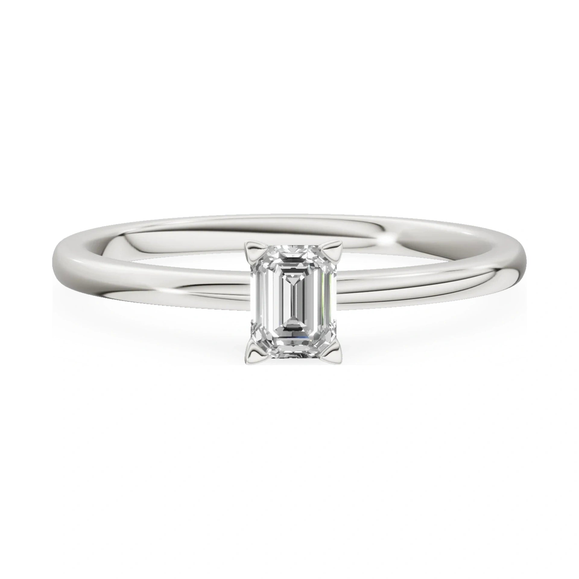 GREMARI Seven Grace 14K white gold engagement ring with 0.24 ct emerald-cut lab-grown diamond