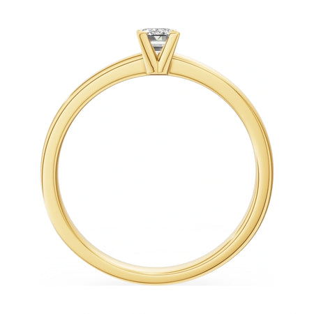 GREMARI Seven Grace emerald-cut lab-grown diamond engagement ring in 14K yellow gold, 0.24 ct