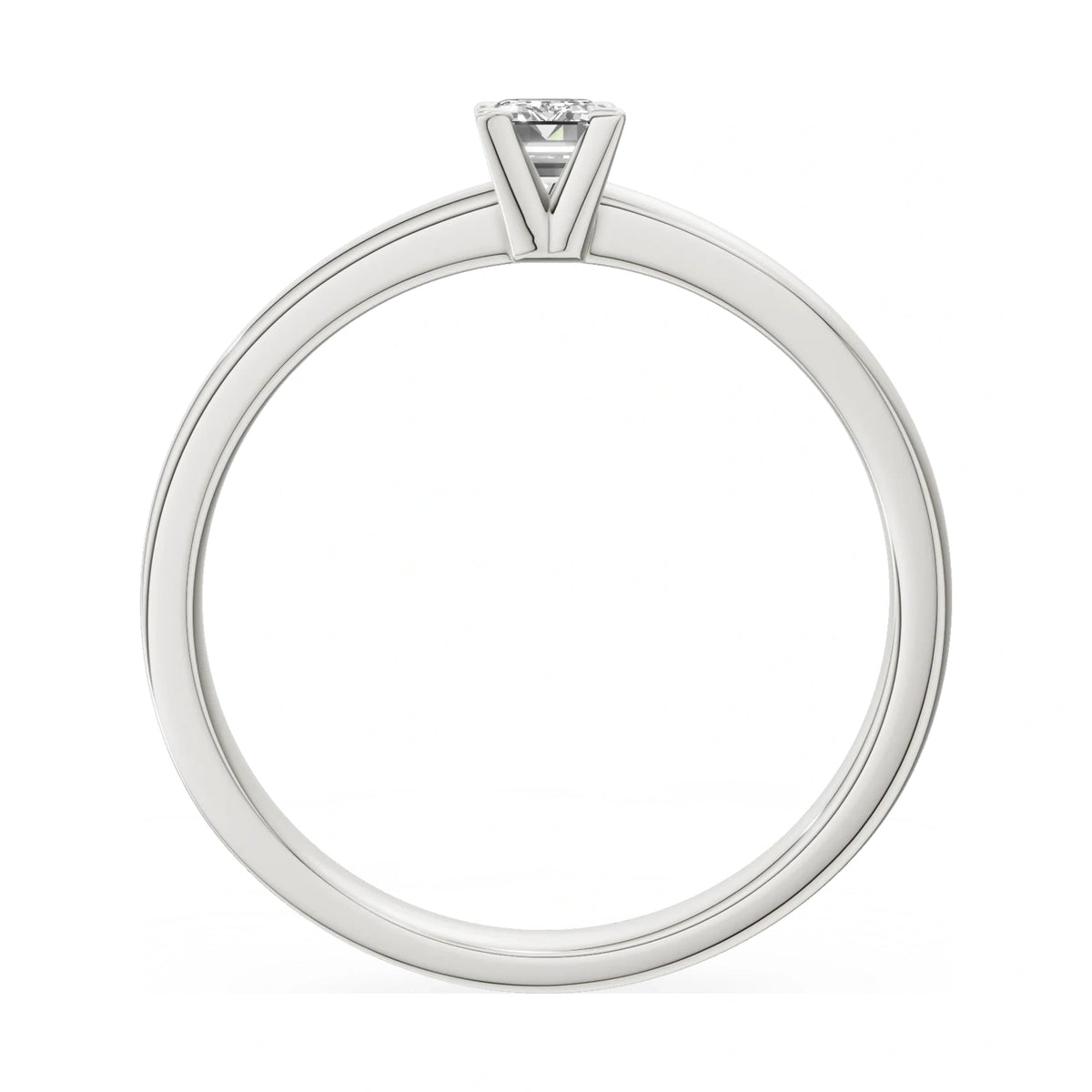 GREMARI Seven Grace emerald-cut lab-grown diamond engagement ring in 14K white gold, 0.24 ct