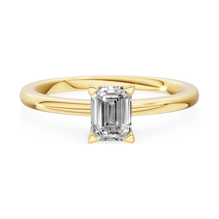 GREMARI Seven Grace 14K yellow gold engagement ring with 0.50 ct emerald-cut lab-grown diamond