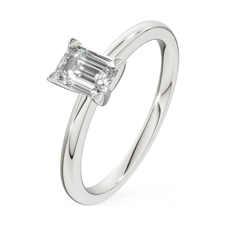 0.50 ct emerald-cut lab-grown diamond GREMARI Seven Grace engagement ring in 14K white gold