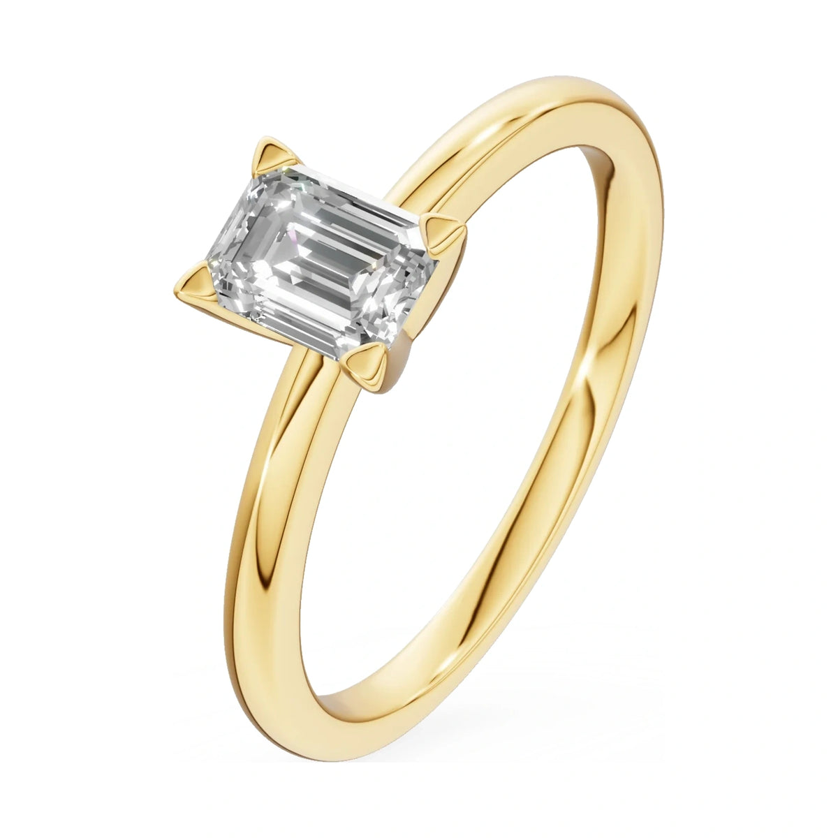 0.50 ct emerald-cut lab-grown diamond GREMARI Seven Grace engagement ring in 14K yellow gold