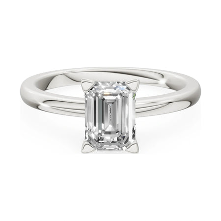 GREMARI Seven Grace 14K white gold engagement ring with 1.00 ct emerald-cut lab-grown diamond